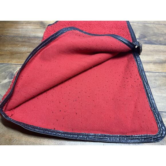 VTG Francesca For Damon Fleece Pile Leather Trim Vest size 12 Italy - Picture 7 of 12